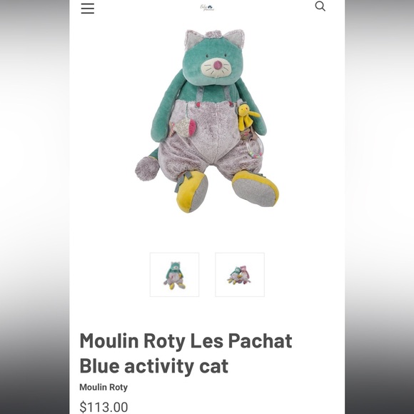 Moulin Roty Les Pachat Blue activity cat kids toy- good condition - Picture 11 of 12